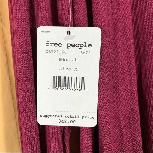 Free People January Tee Merlot Size M - Picture 3 of 4